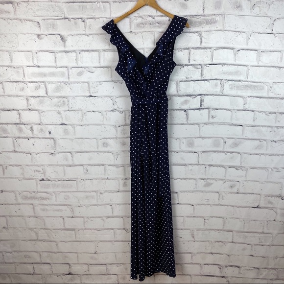 Love...Ady navy blue polka dot jumpsuit - Picture 2 of 8